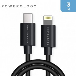 Powerology USB-C to Lightning Cable 3M - Black