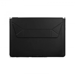 Uniq Oslo Laptop Sleeve With Foldable Stand (Up to 14") - Midnight Black