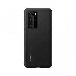 Huawei P40 Pro Leather Back Case  - Black