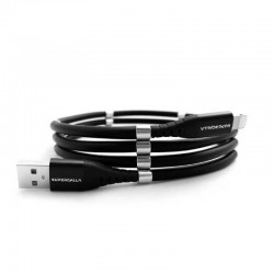 SuperCalla Magnetic USB-A to Lightning Cable 1M (Black)