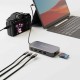 Powerology 256GB USB-C Hub & SSD Drive All-in-one  Connectivity & Storage - Gray