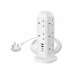 Momax ONEPLUG 11-Outlet Power Strip With USB - White