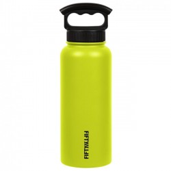 Fifty Fifty Vacuum Insulated Bottle 3 Finger Lid 1L (Lime Green)