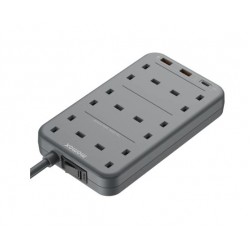 Momax - OnePlug 6-Outlet Power Strip With USB Power Strip - Grey