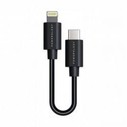 Powerology USB-C to Lightning Cable 0.25m, Black