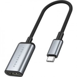 باورولوجي 4 في 1 USB-C Hub مع HDMIK @ 60Hz UHD وفيديو HDR - رمادي