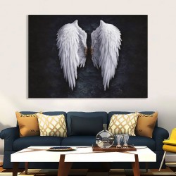 Canvas painting of bird wings with a calm elegant background