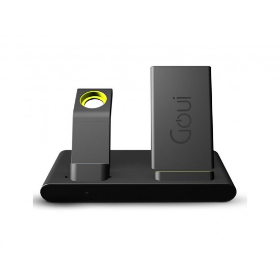 GOUI DOCK 3IN1 QI WRLS CHRGNG FOR APPLE WCH+ARPDS(1&2)+SMRTPHNE