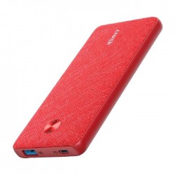 Anker PowerCore III Sense 10K PD, 10000mAh Portable Charger USB-C 18W Power Delivery Power Bank - Red Fabric