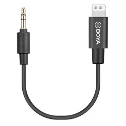 BOYA 3.5mm Male TRS to Male Lightning Adapter Cable (20cm) - Black