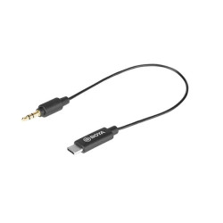 BOYA 3.5mm Male TRS to Male TYPE-C Adapter Cable (20cm) - Black