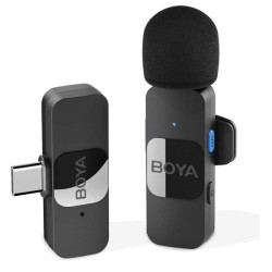 BOYA Smallest 2.4Ghz Wireless Micorphone for Type-C device (1TX+1RX) - Black
