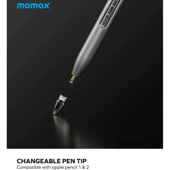 Momax Mag.Link Pro Magnetic Charging Active Stylus Pen - Gray