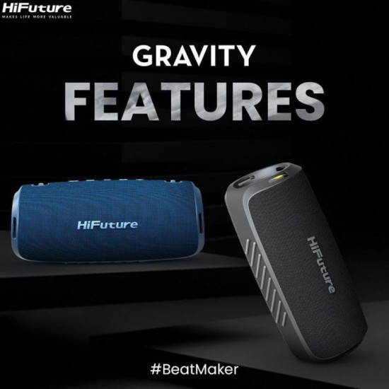 HiFuture Gravity Waterproof Bluetooth Speaker - Blue