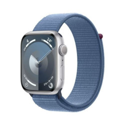 Apple Watch Series 9 GPS 41mm Silver Aluminium Case with Storm Blue Sport Loop
