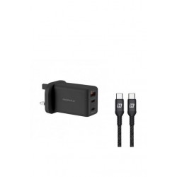 Momax - FastPro Gan charger kit with lightning cable Black