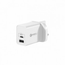 MOMAX One Plug 2 Ports USB Fast Charger 20W (White)
