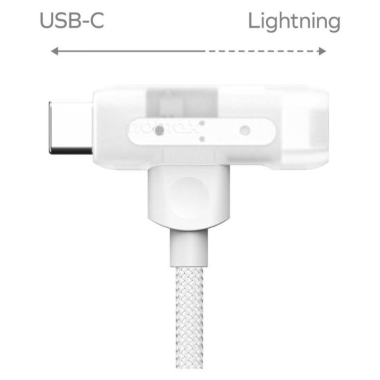 1-Link Flow Duo 2-In-1 Usb-C To Usb-C + Lightning (1.5M)  Charging + Data Cable  (Braided - Tpe + Nylon)