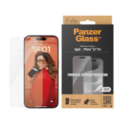 PanzerGlass Classic Fit tempered glass for iPhone 15 Pro - Clear