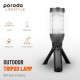 بورودو لايف ستايل مصباح يدوي خارجي ترايبود قابل للطي مع بطارية مدمجة - أسود