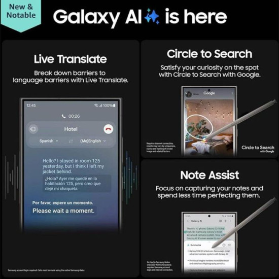 Samsung Galaxy S24 Ultra Phone, 6.8-inch, 12GB RAM, 1TB – Titanium Gray