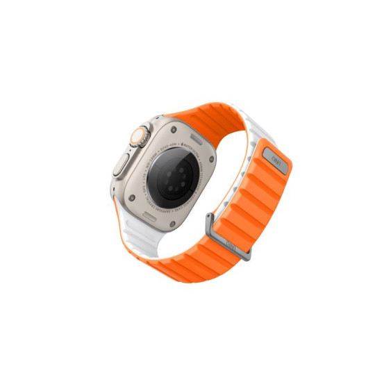 Uniq Revix Evo Reversible Magnetic Apple Watch Strap 49/45/44/42Mm - Amber (Amber Orange/White)
